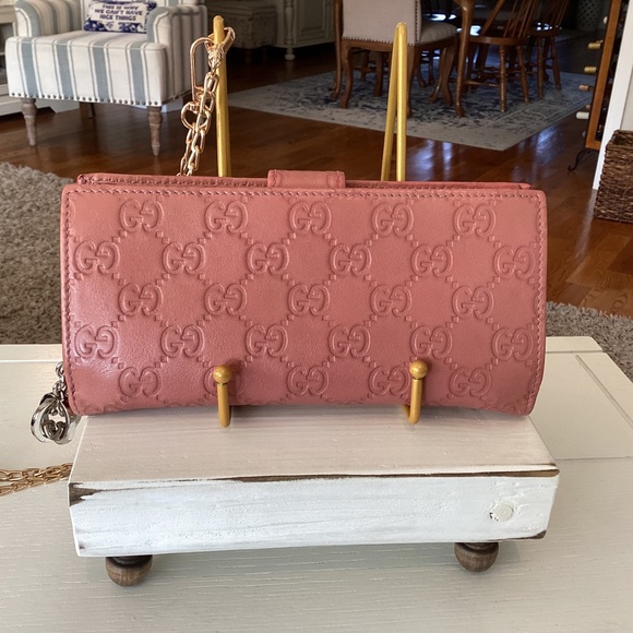 Gucci Pink Leather Long Wallet - Picture 2 of 7
